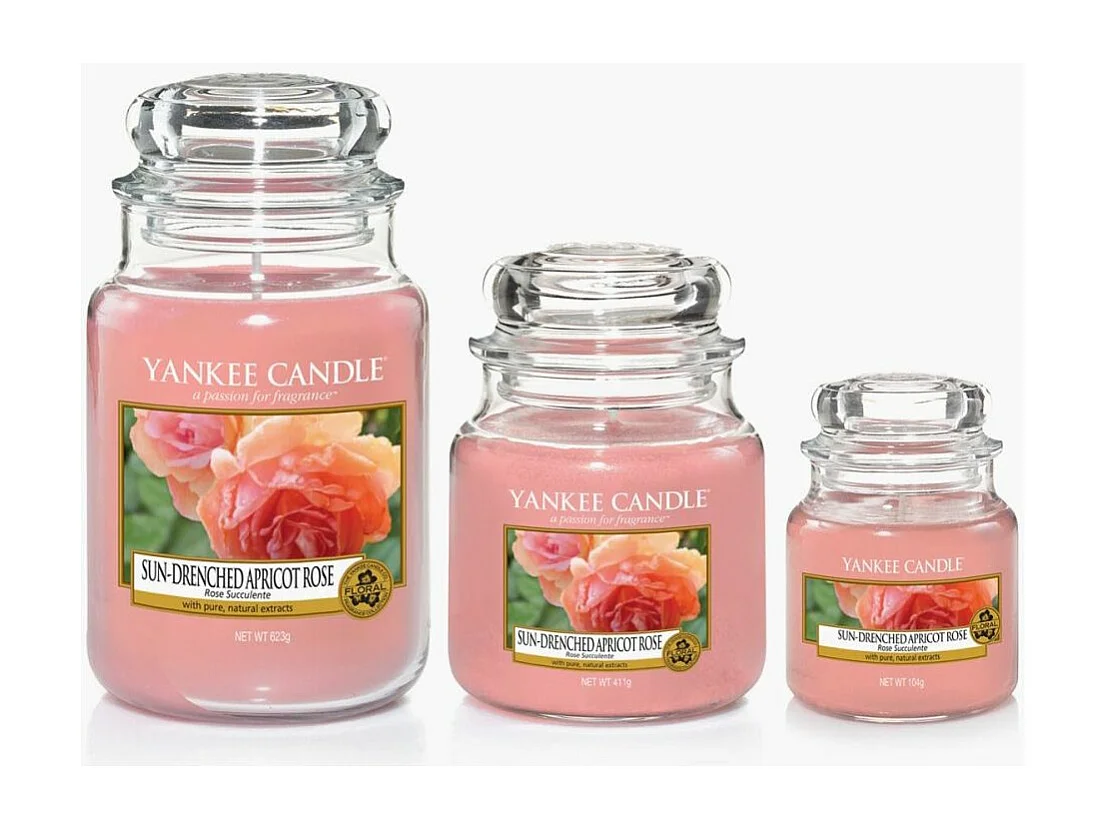 Tarro de cristal con aroma de rosa y albaricoque Modelo grande