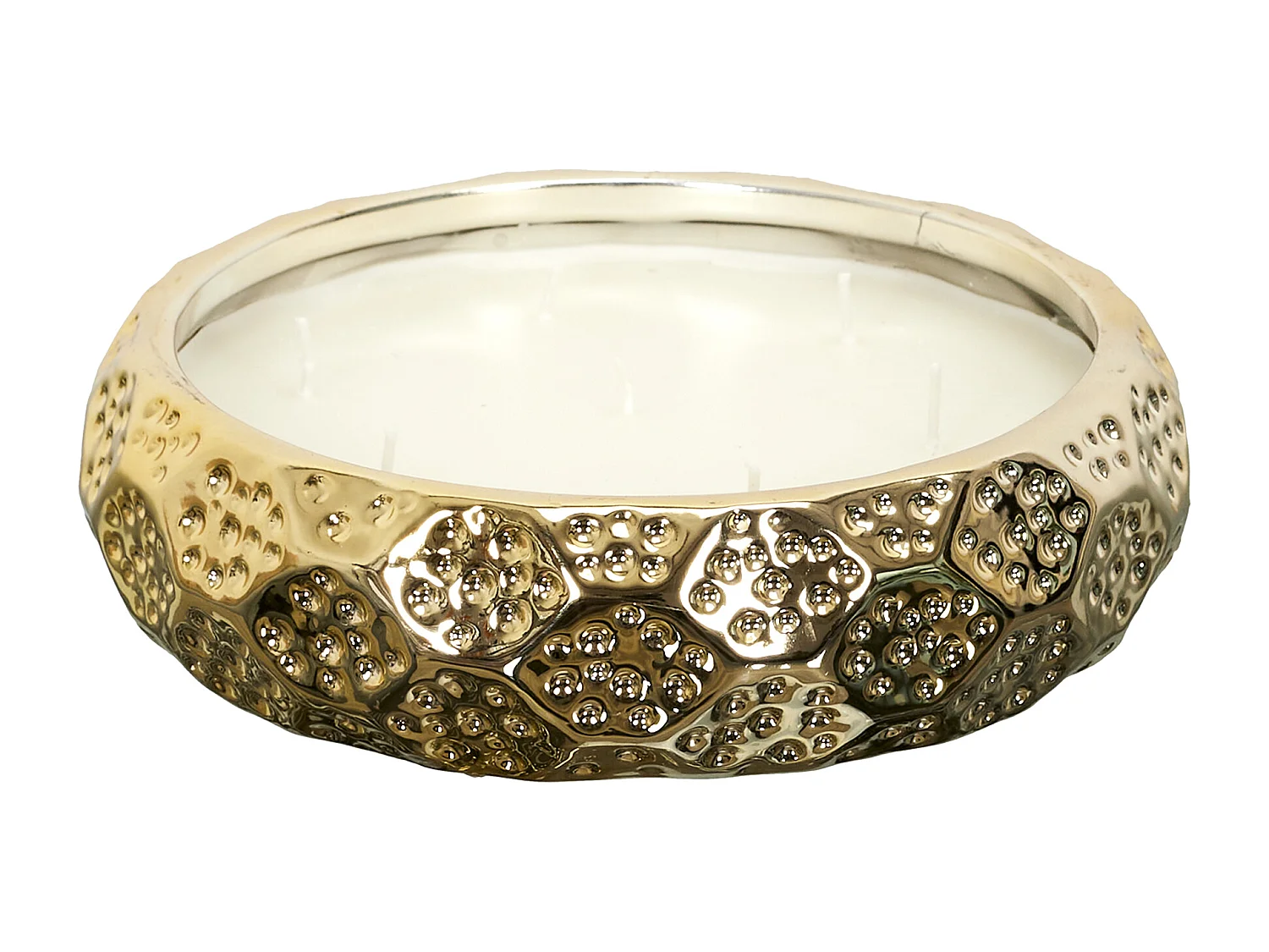 Bougie Parfumee Ceramique Or Du Temps 7 Meches Or