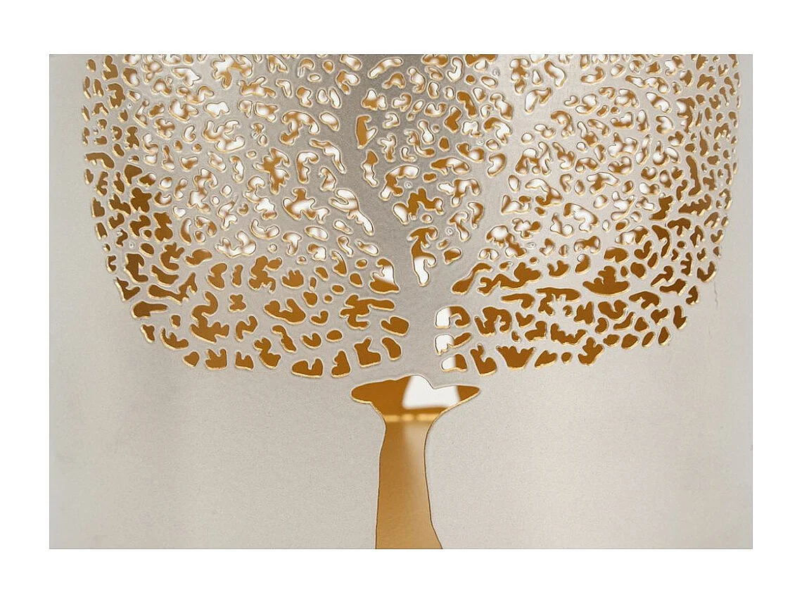 Photophores en métal gris Arbre de vie (Lot de 3)