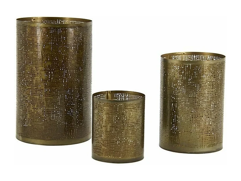 Photophores en métal doré (Lot de 3)