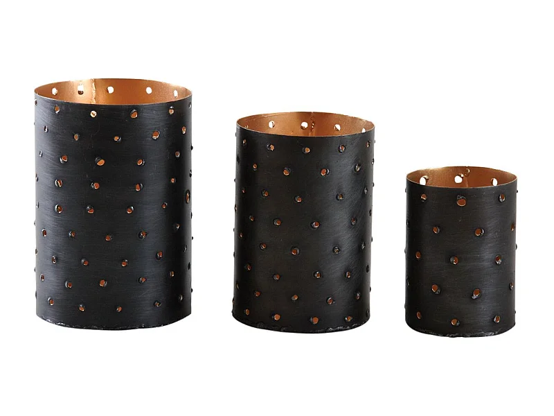 Photophores noirs et dorés (Set de 3)