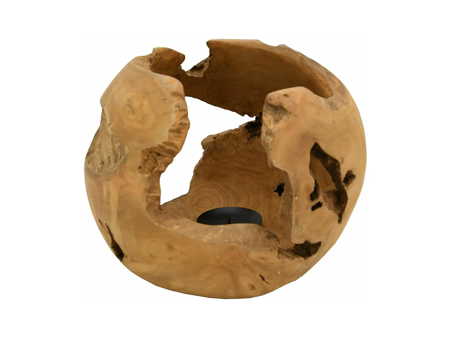 Photophore boule en teck