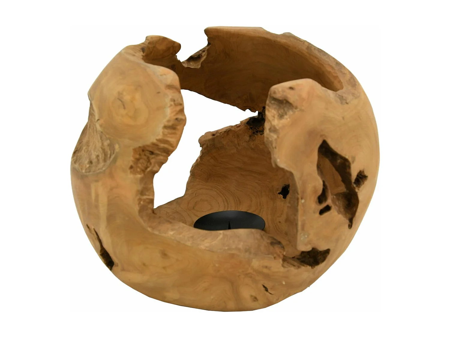 Photophore boule en teck