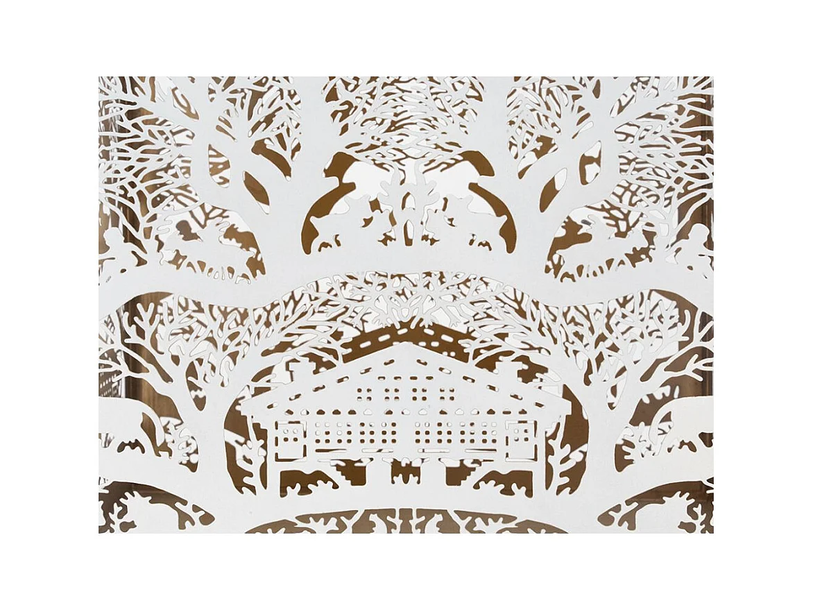 Lanterne décor d'hiver en métal blanc