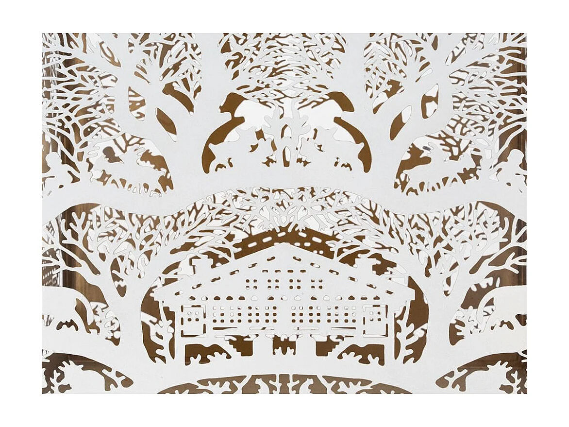 Lanterne décor d'hiver en métal blanc