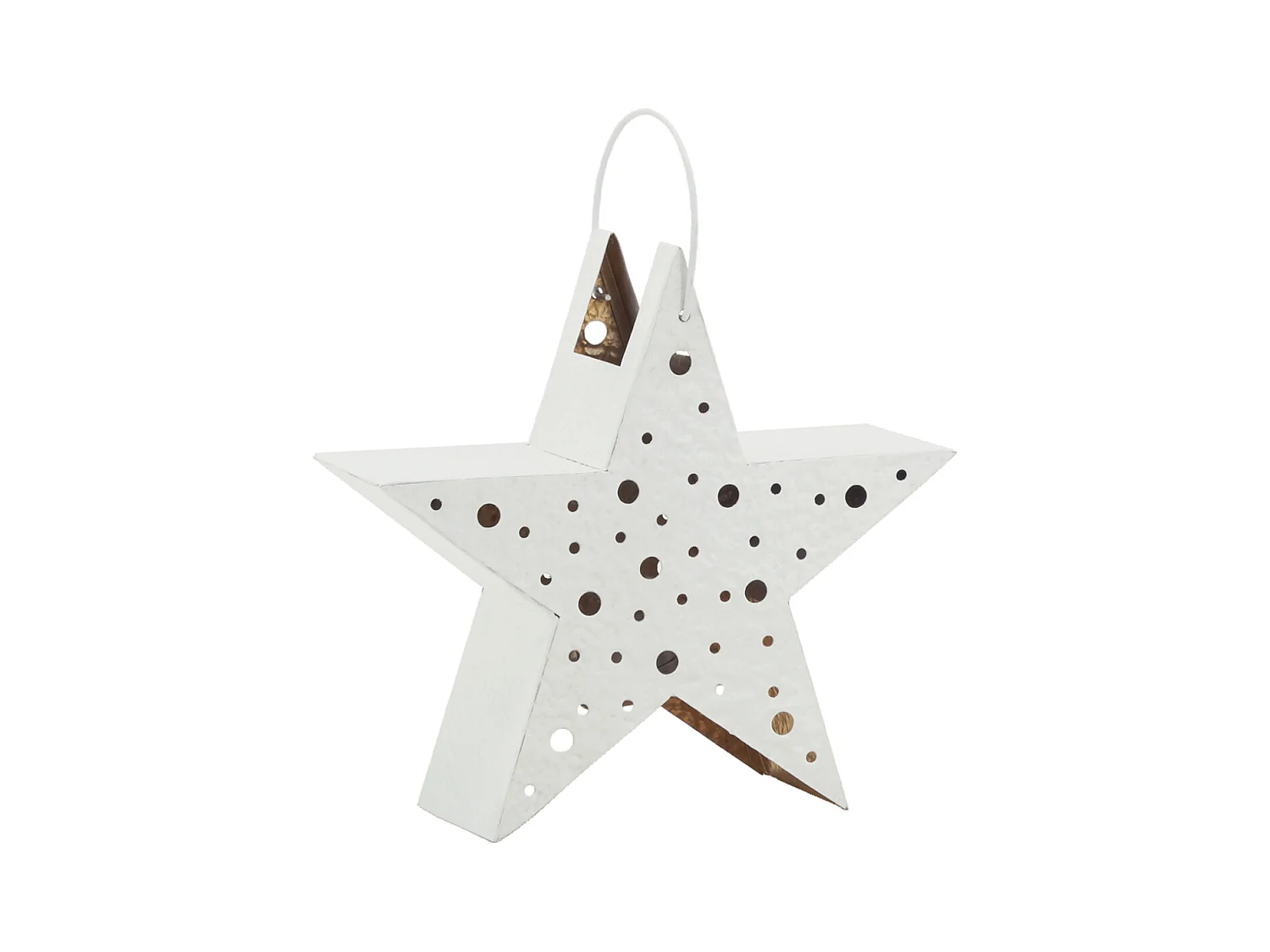Lanterne étoile métal blanc