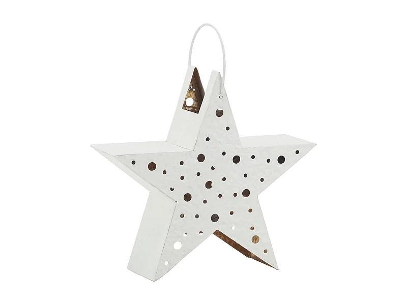 Lanterne étoile métal blanc
