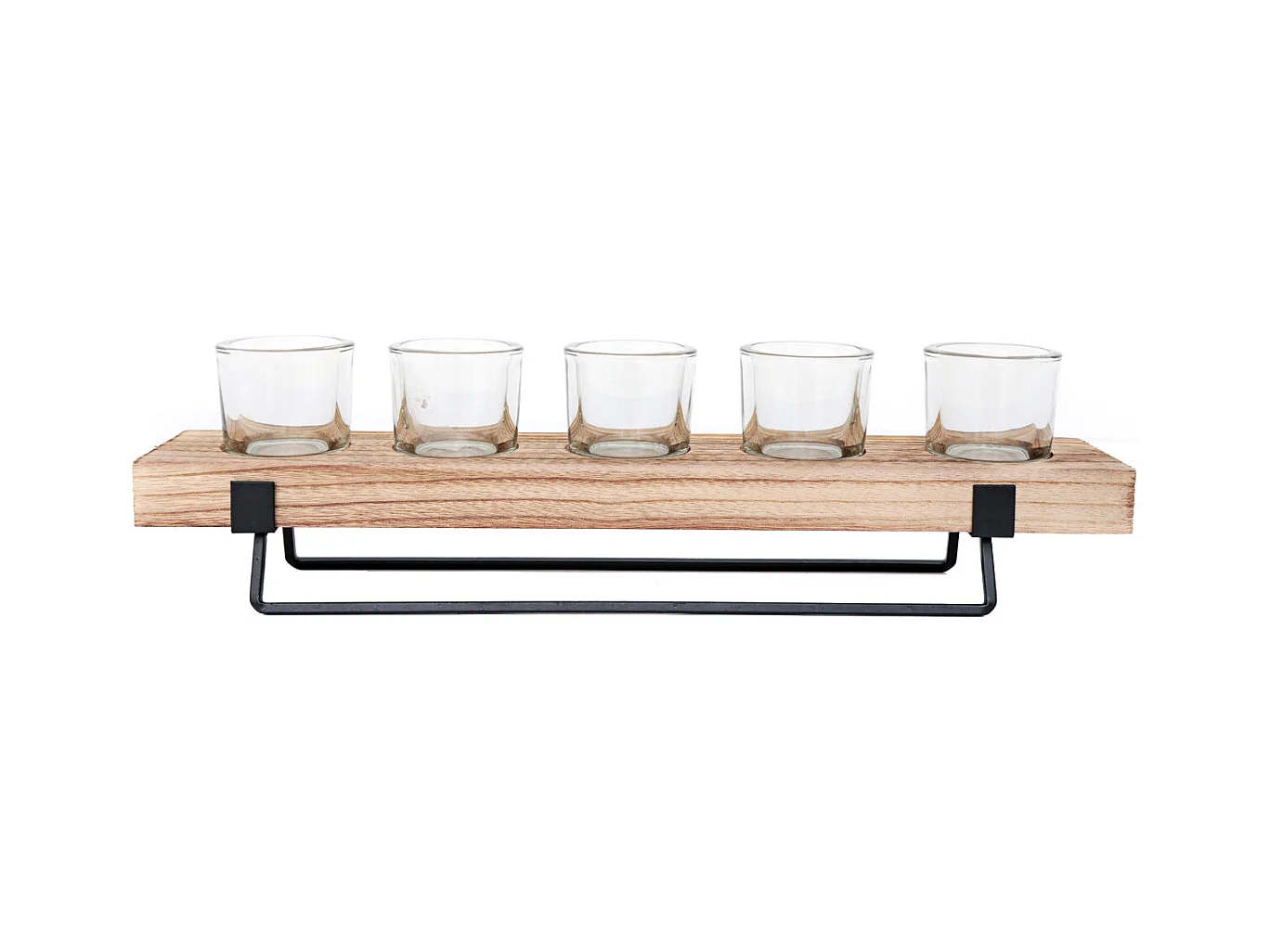 Support à bougies en bois 5 photophores