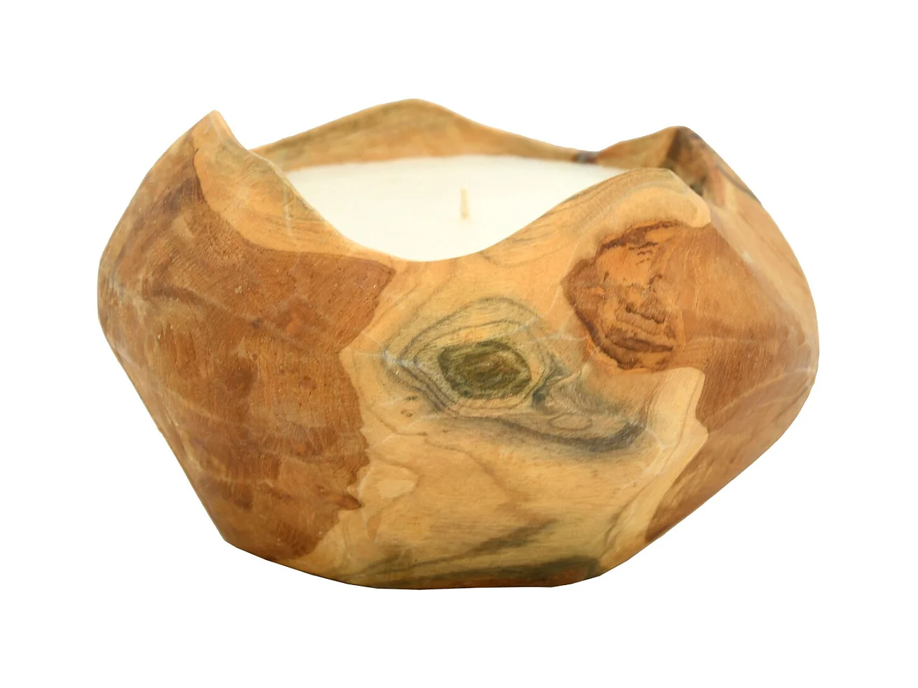Kerze aus Naturteakholz