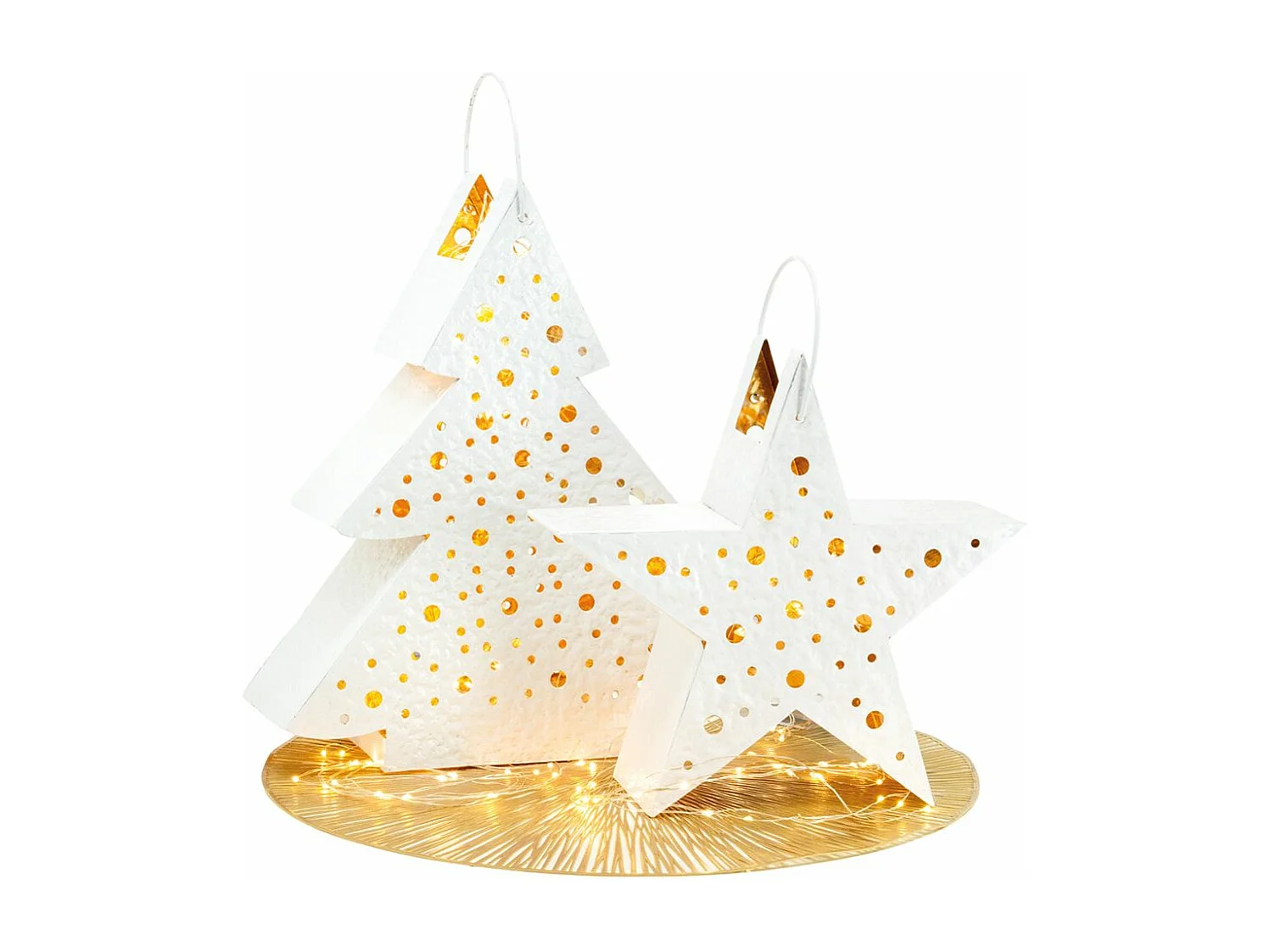 Lanterne en métal laqué Sapin