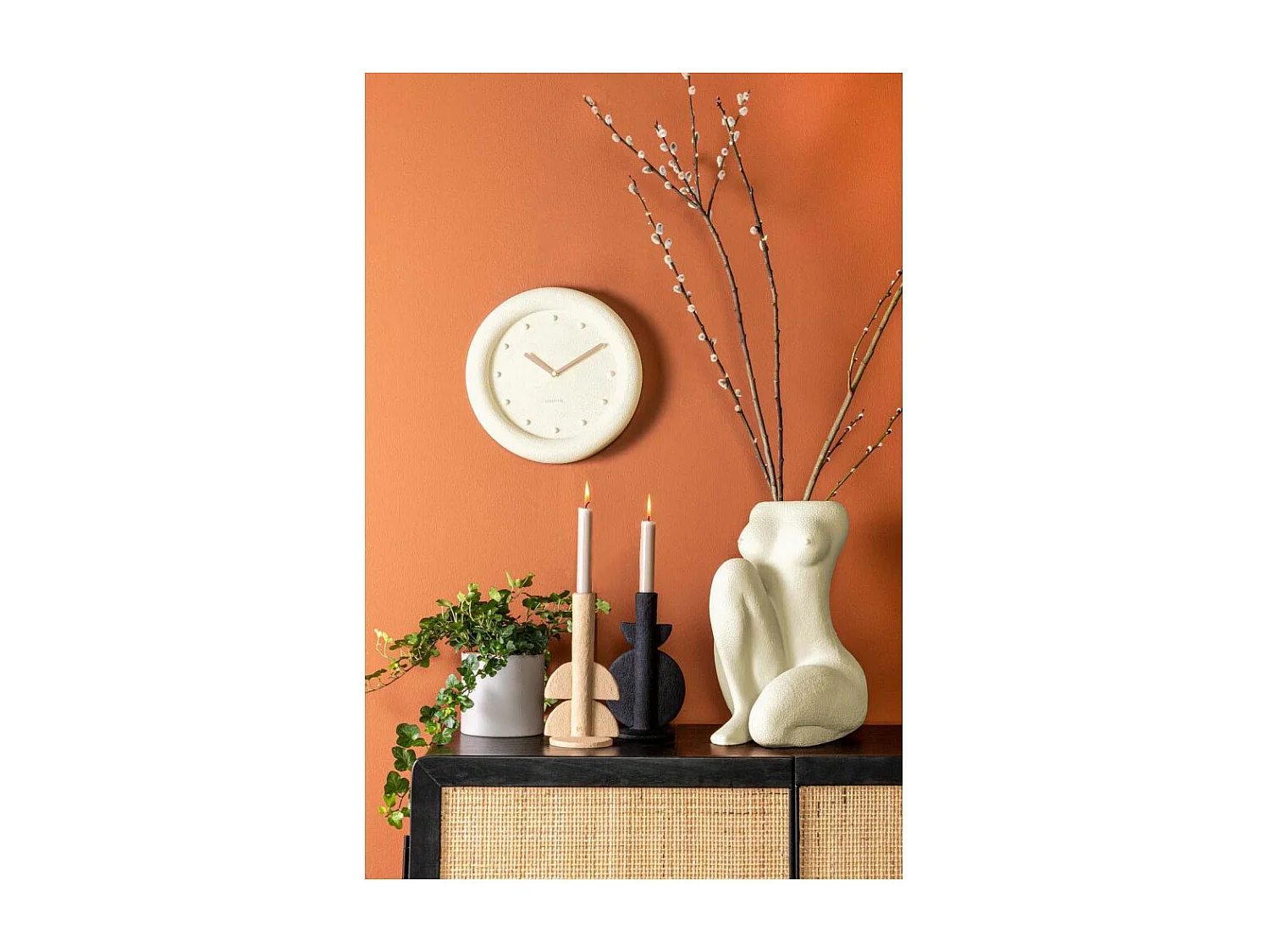 Bougeoir en résine Bubble Marron sable