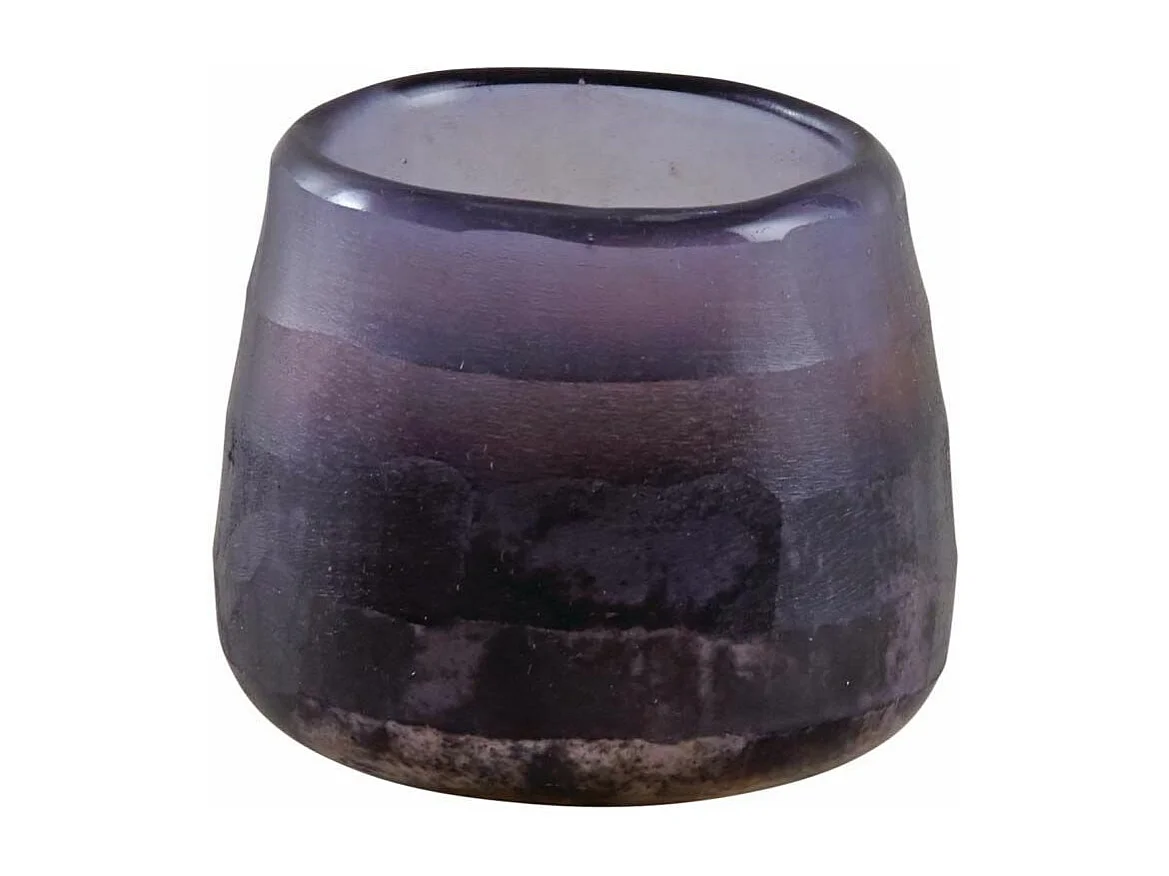 Photophore rond en verre teinté violet