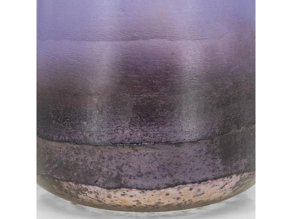 Photophore rond en verre teinté violet