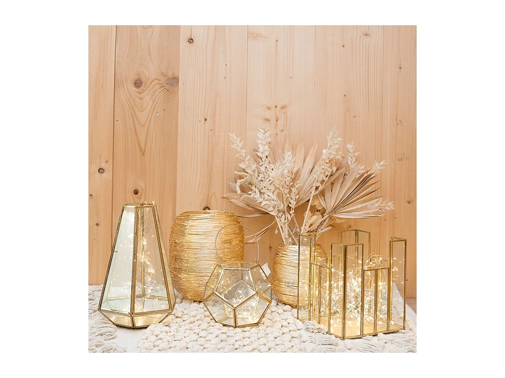 Photophore en verre et laiton