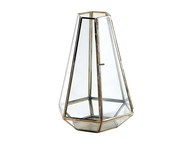 Photophore en verre et laiton