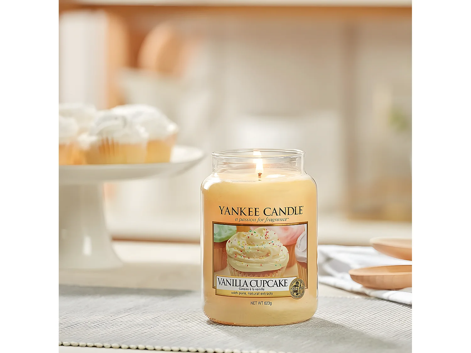 Candela in vetro al profumo di torta alla vaniglia Modello medio