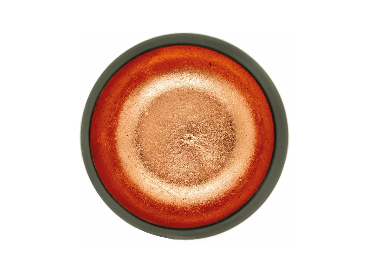 Photophore rond en métal noir et or