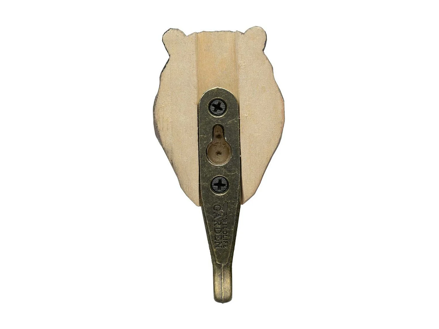 Patère animal en bois sculpté à la main et métal Hippopotame