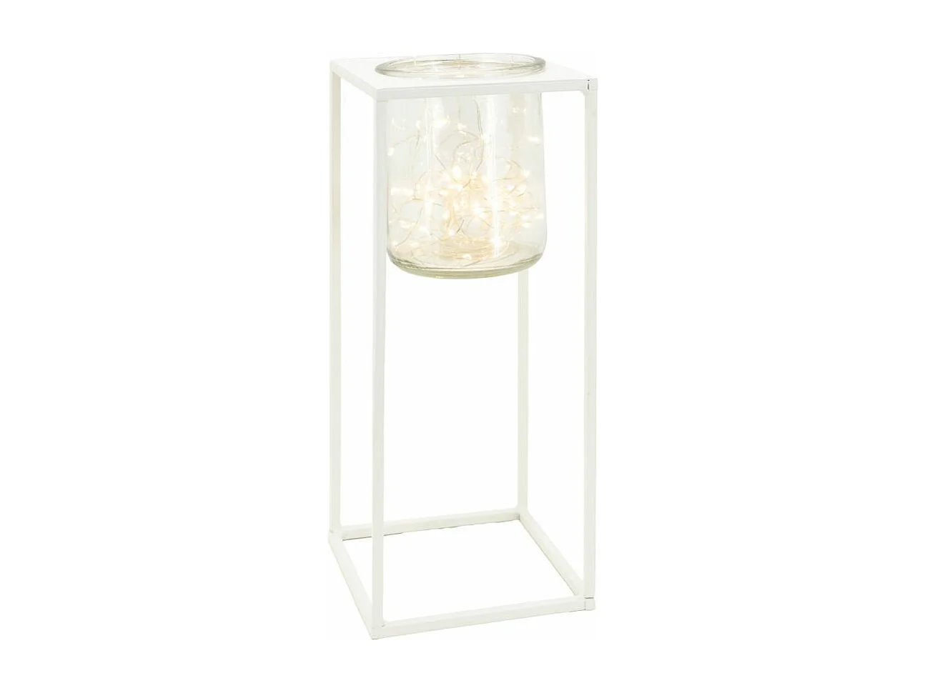 Photophore en métal blanc Grand modèle