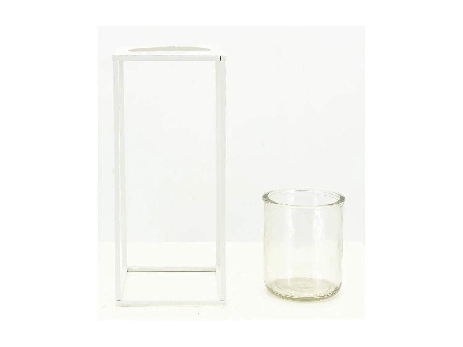 Photophore en métal blanc Grand modèle