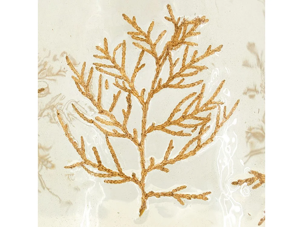 Windlicht aus Glas mit Farn Motiven