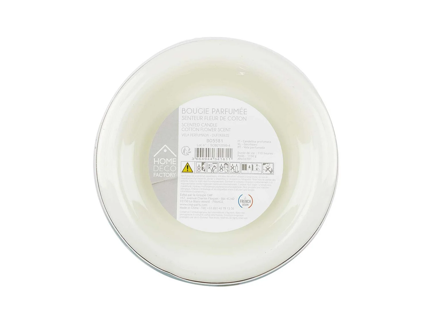 Bougie Parfumee Bonbonniere Grise H29cm Gris