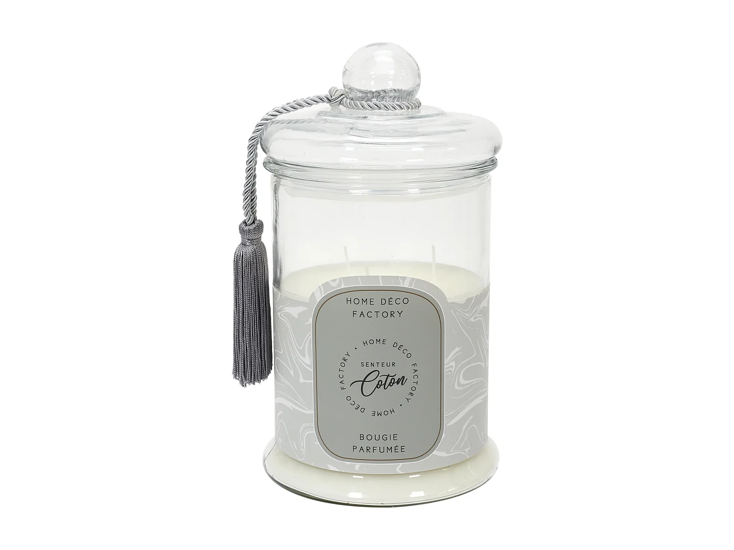 Bougie Parfumee Bonbonniere Grise H29cm Gris