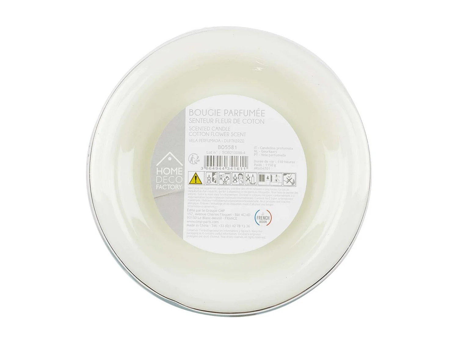 Bougie Parfumee Bonbonniere Grise H29cm Gris