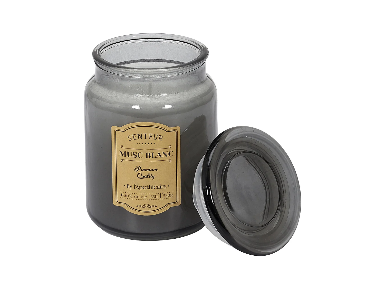 Bougie Parfumee Verre Apothicaire X3 Coffret Gris, Rouge, Blanc, Marron