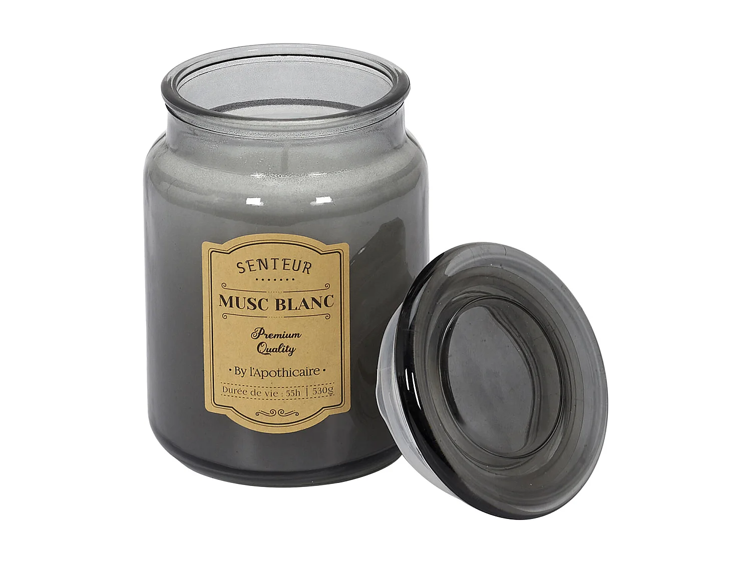 Bougie Parfumee Verre Apothicaire X3 Coffret Gris, Rouge, Blanc, Marron