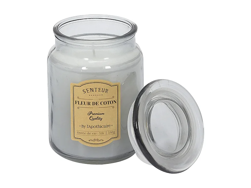 Bougie Parfumee Verre Apothicaire X3 Coffret Gris, Rouge, Blanc, Marron