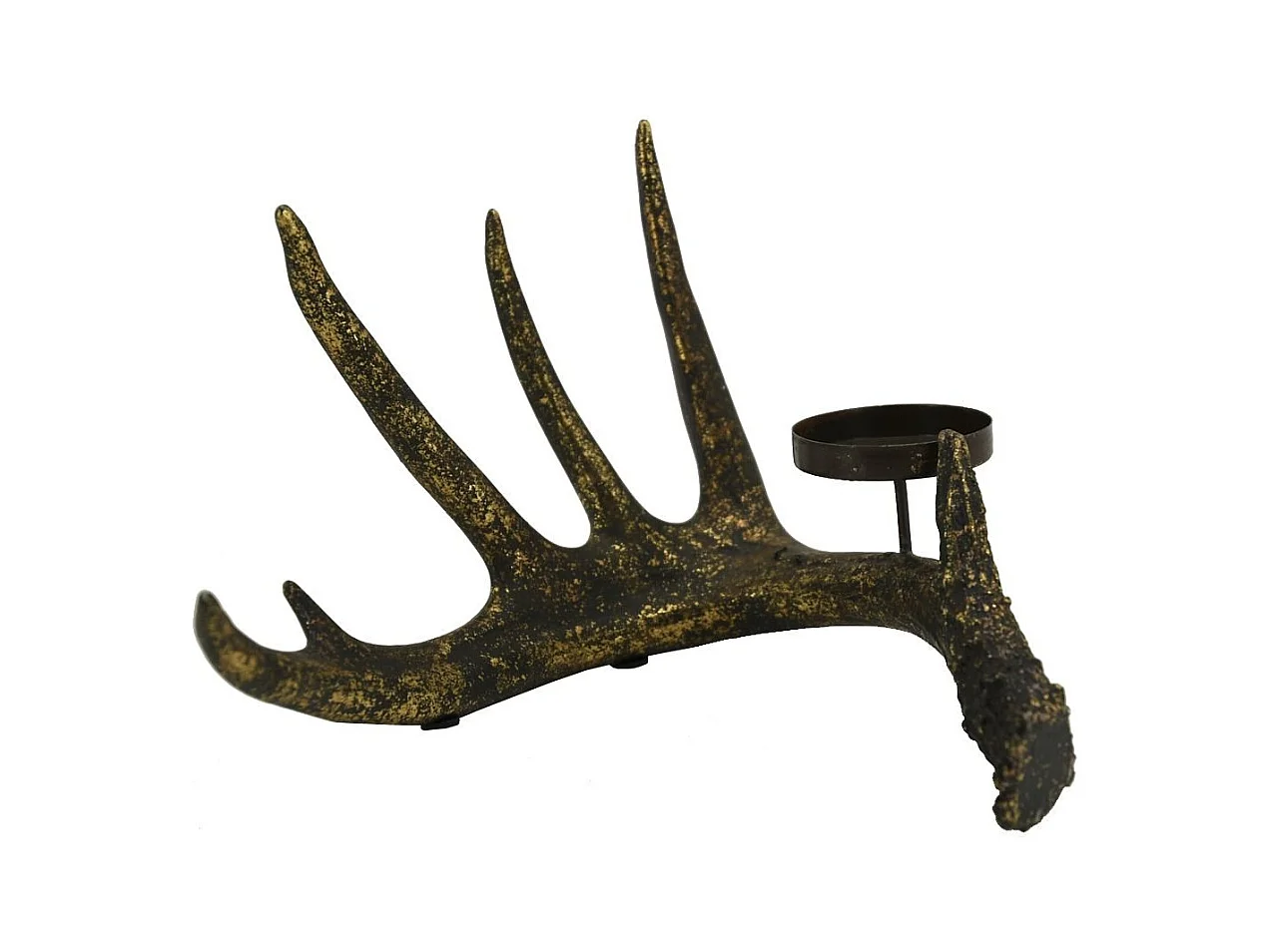 Porte bougie bois de cerf en polyrésine 1 bougie