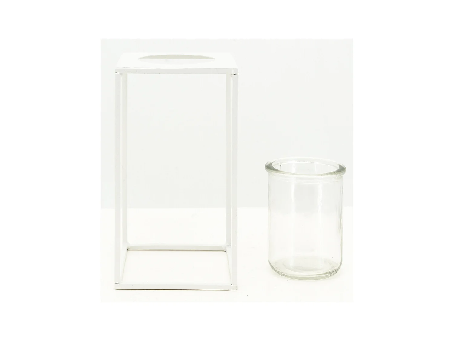 Photophore en métal blanc Petit modèle