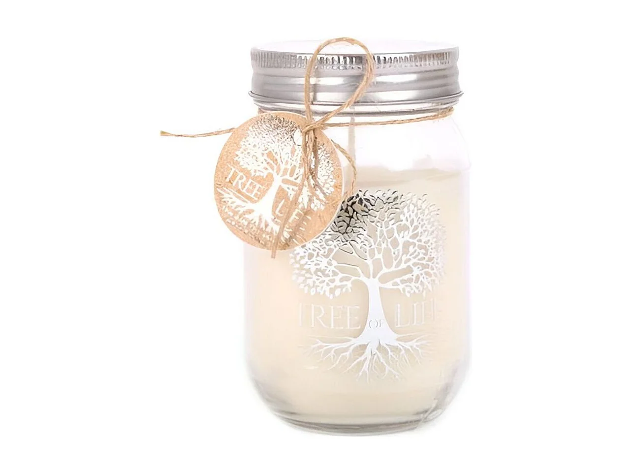 Bougie Mason Jar Tree of Life 12 cm