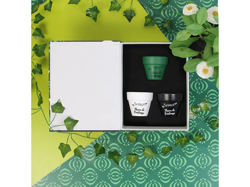 BOUGIE PARFUMEE TERRACOTTA X3 COFFRET JARDIN