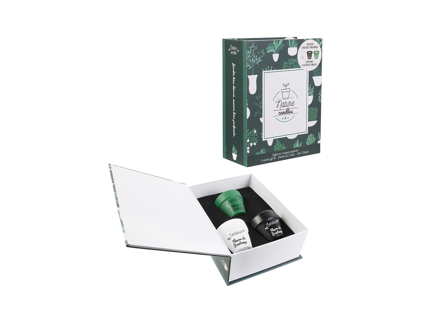 Coffret 3 Bougies Parfumées "Jardin" 55g Fleur de Printemps