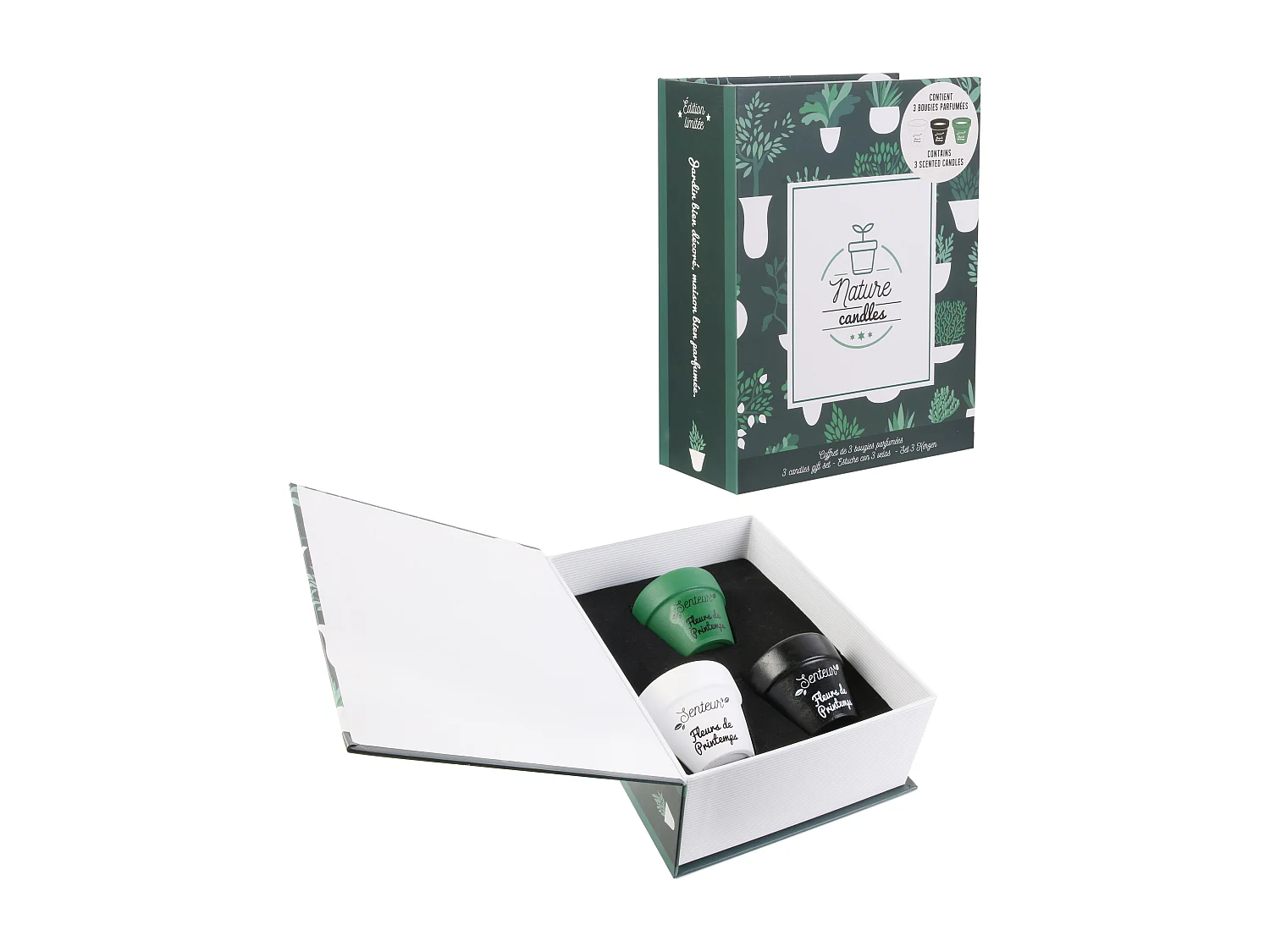 Set di 3 candele Nature