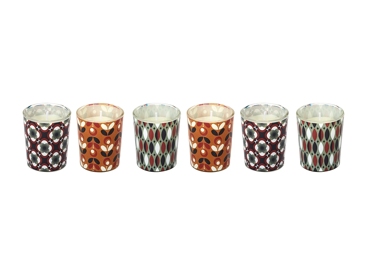 Set di 6 candele profumate retrò
