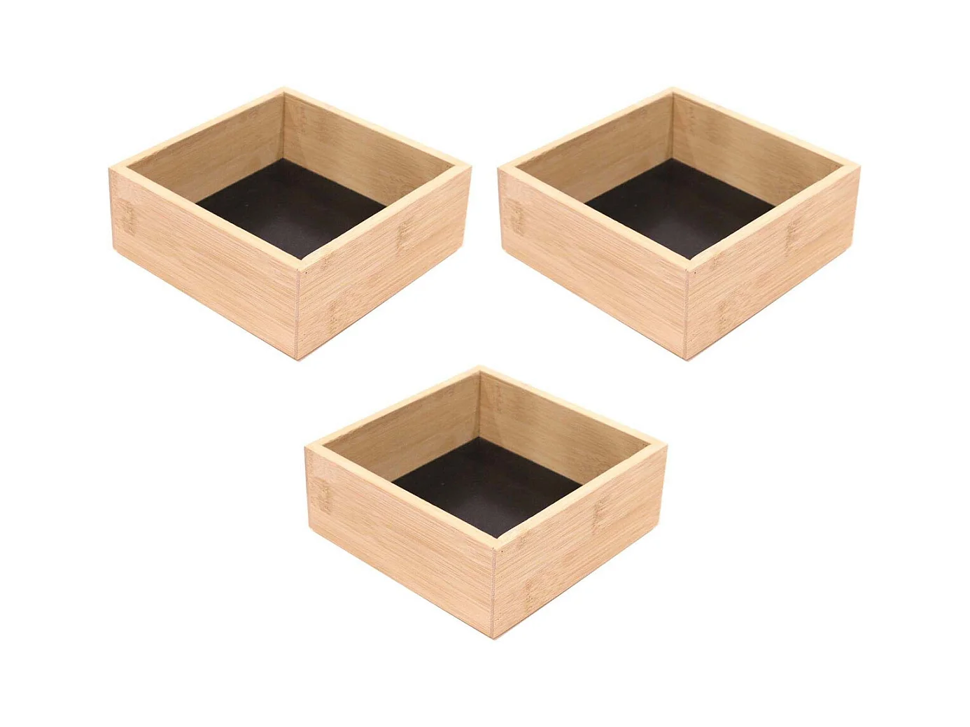Rangement en bois pour tiroir fond noir (Lot de 3)