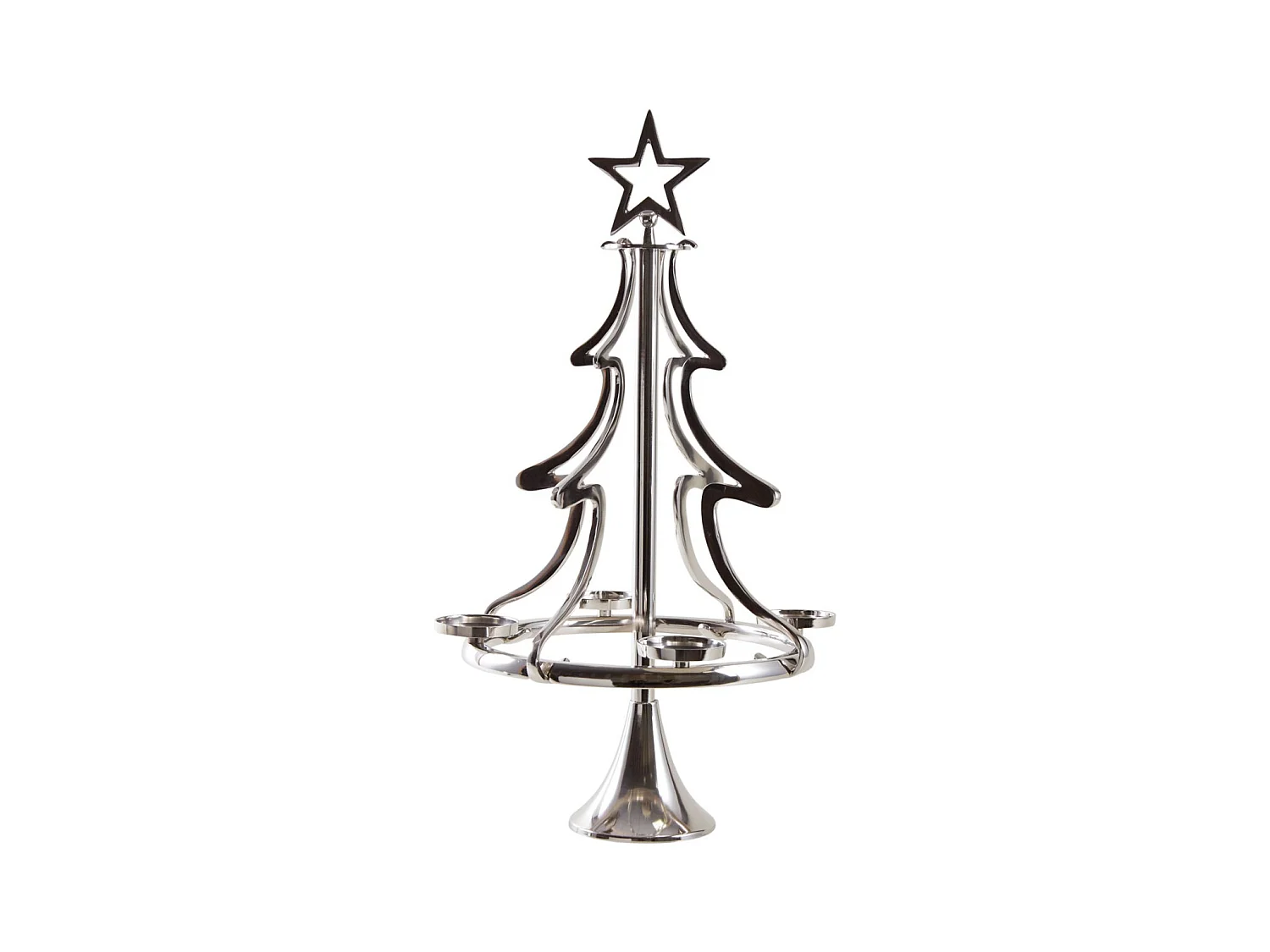 Sapin porte bougie en aluminium Hauteur 73cm