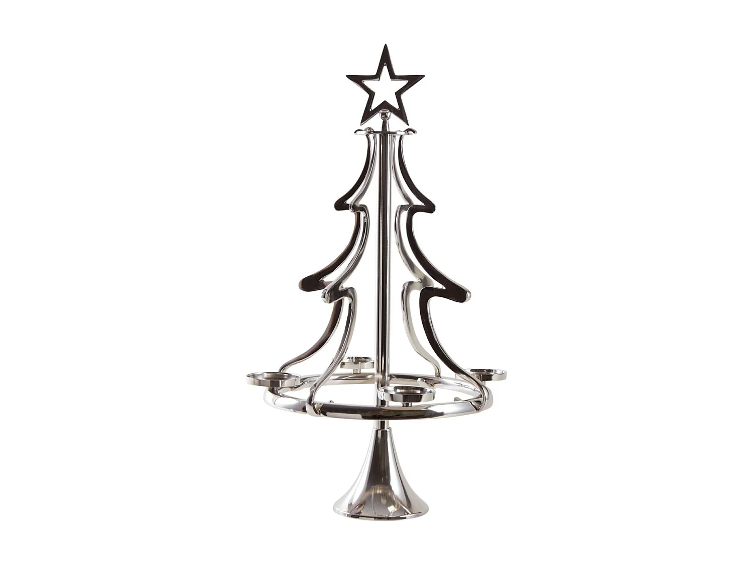 Sapin porte bougie en aluminium Hauteur 73cm