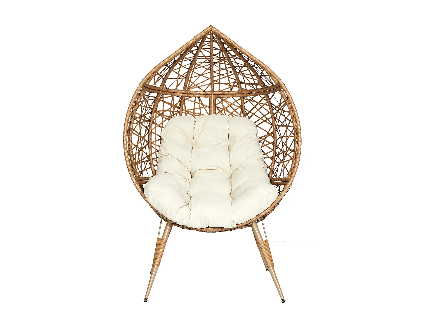 Fauteuil Oeuf Coussin Beige Marron, Blanc