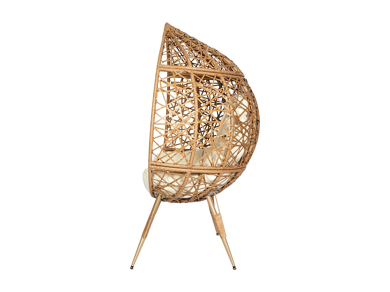 Fauteuil Oeuf Coussin Beige Marron, Blanc