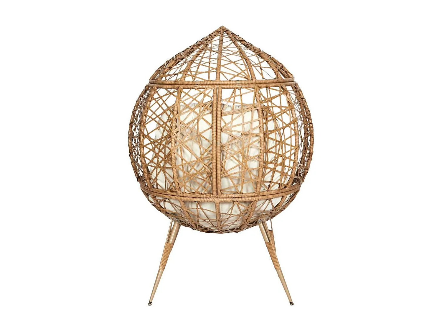 Fauteuil Oeuf Coussin Beige Marron, Blanc