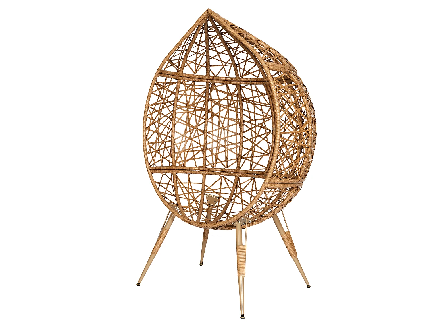 Fauteuil - HOME DECO FACTORY - Tressé - Coussin Rembourré - Marron et Blanc