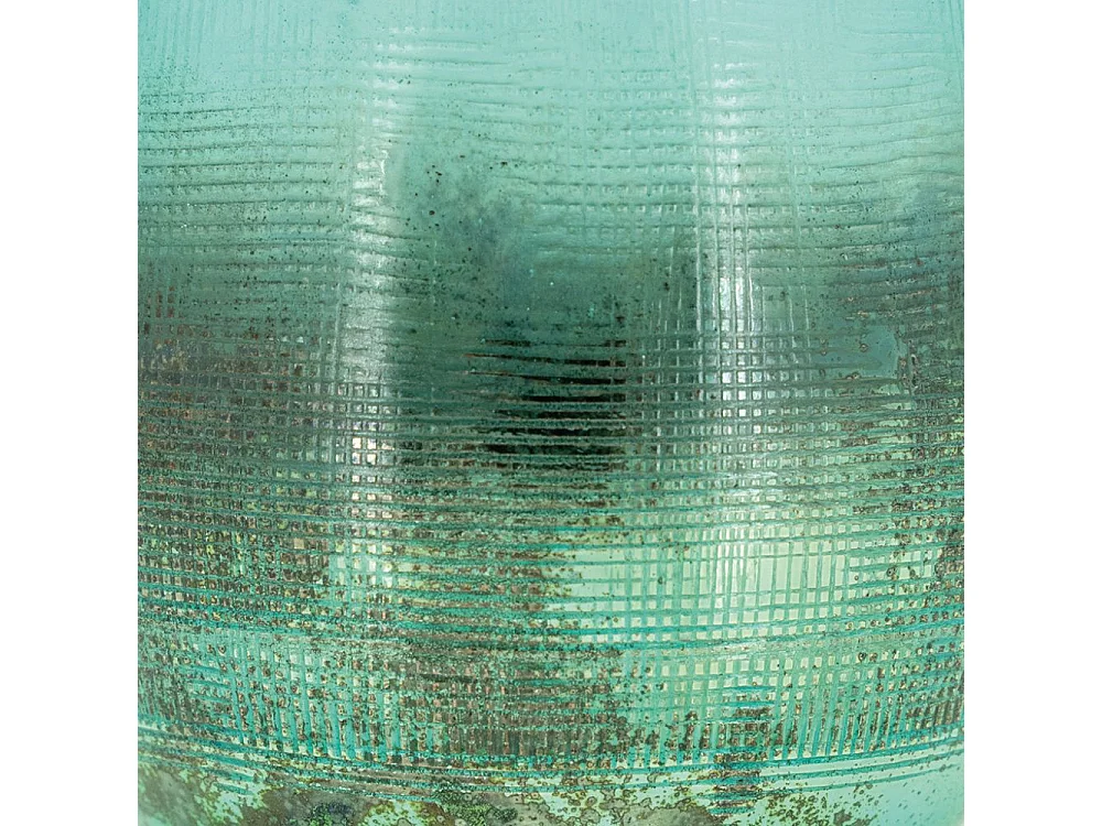 Photophore en verre teinté turquoise