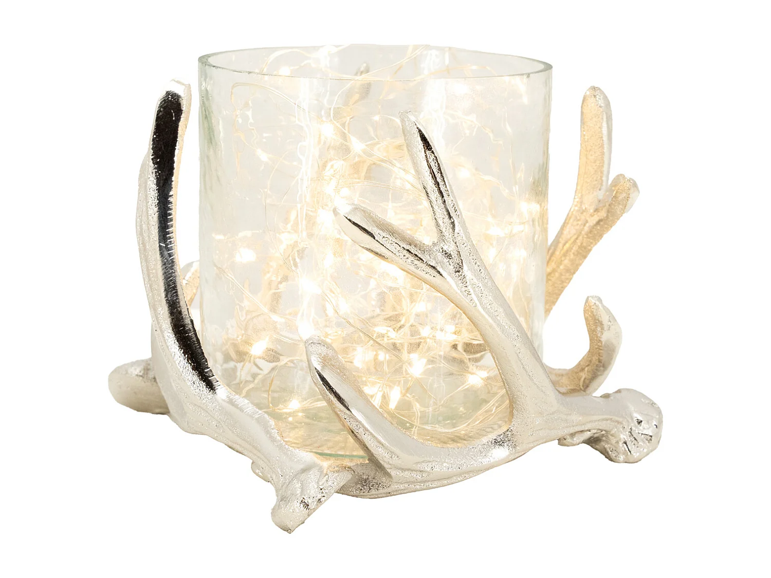 Photophore bois de cerf en aluminium Diamètre 16cm