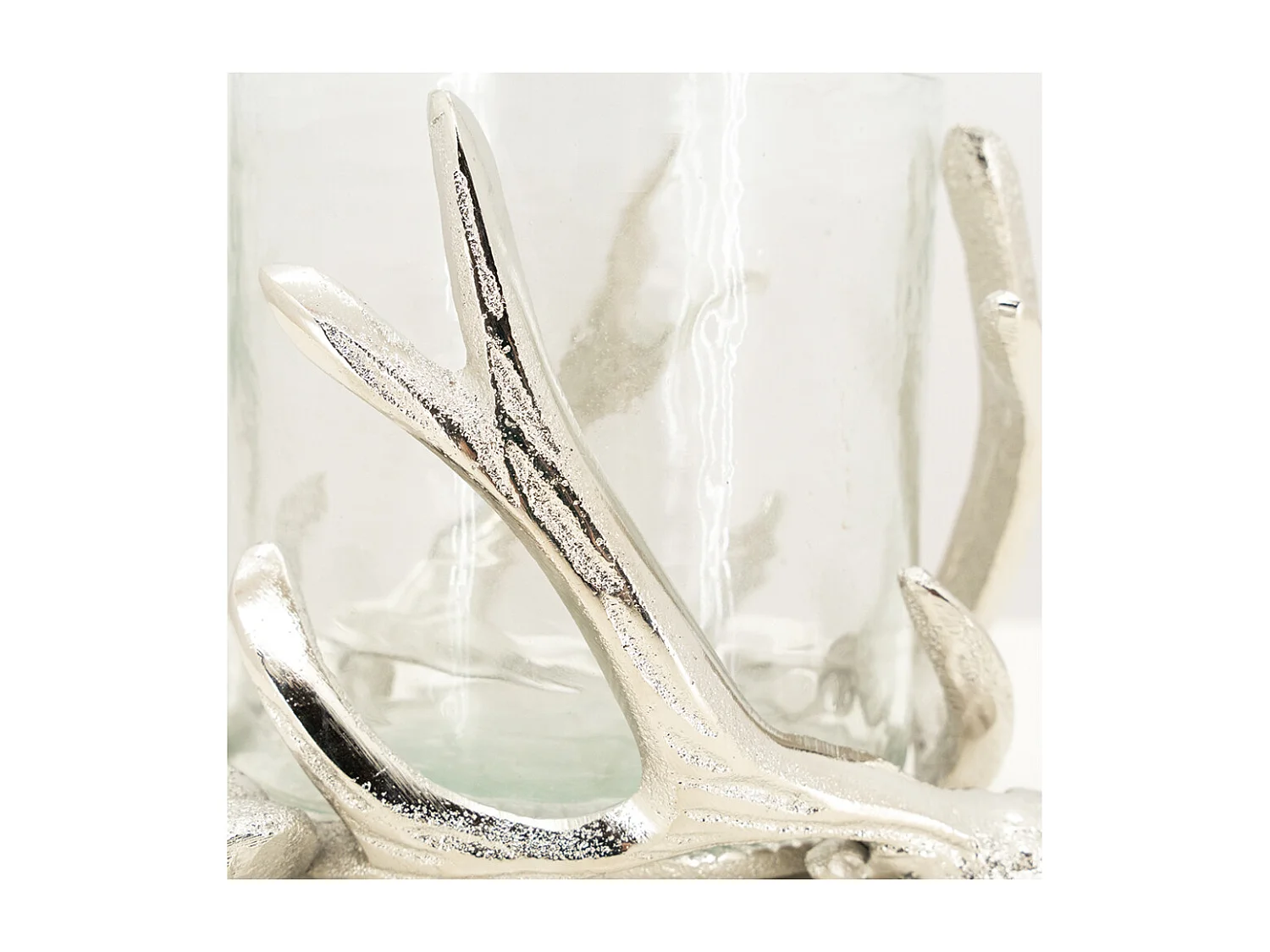 Photophore bois de cerf en aluminium Diamètre 16cm