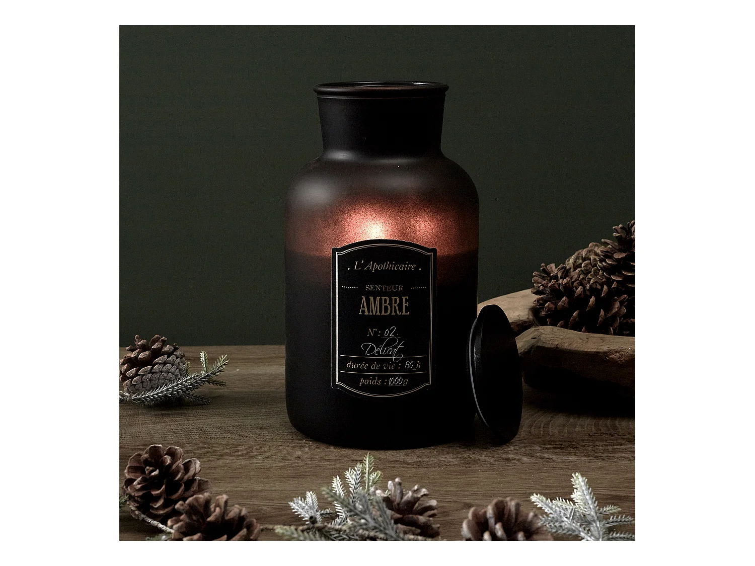 Bougie Parfumee Matte Alchimiste H26cm Noir