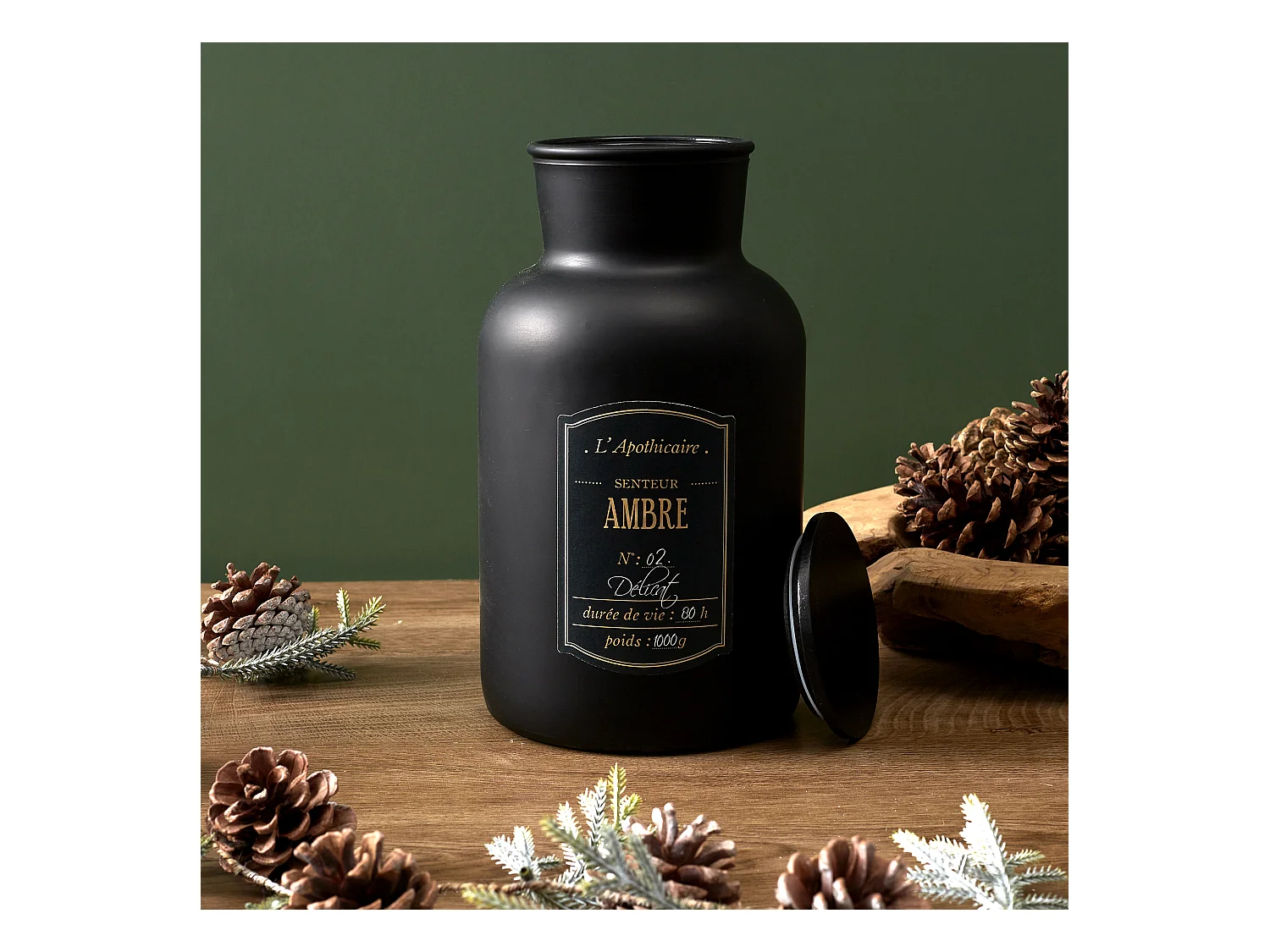 Bougie Parfumee Matte Alchimiste H26cm Noir